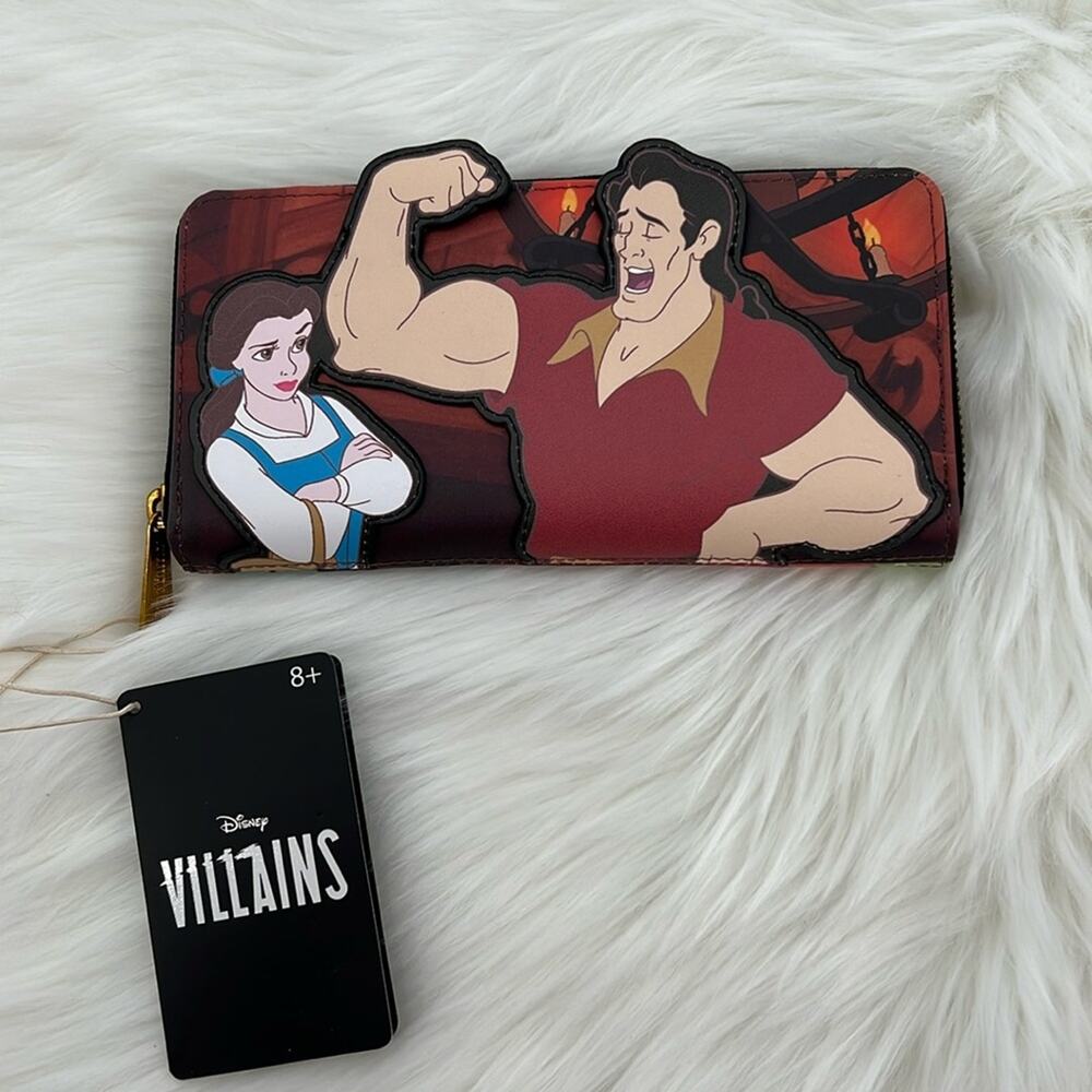 Loungefly Disney Villains Scene Gaston Zip Around Wallet - New with tags